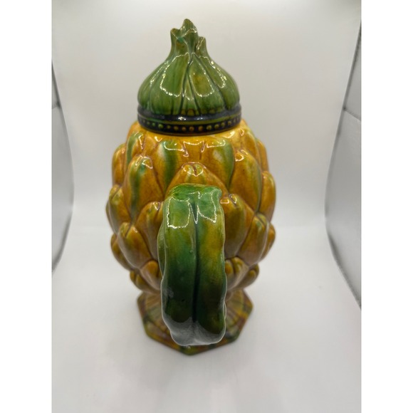 Artichoke Teapot with Lid Decorative Ceramic Yellow Green Novelty‎ Kitchen Decor - Picture 4 of 9